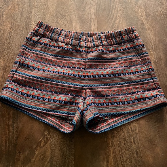 J. Crew Aztec Jacquard Boardwalk Pull On Shorts Size 0 - Picture 1 of 6